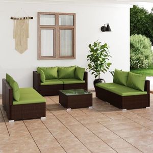 vidaXL Set mobilier de grădină cu perne, 7 piese, maro, poliratan imagine