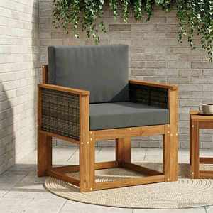 vidaXL Canapea Medie pentru Exterior Lemn Solid de Acacia natural imagine