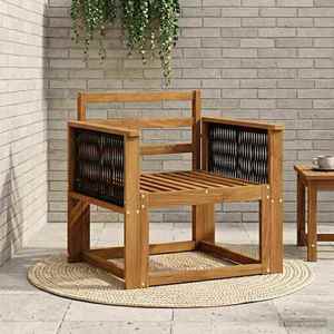 vidaXL Canapea Medie pentru Exterior Lemn Solid de Acacia natural imagine
