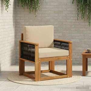 vidaXL Canapea Medie pentru Exterior Lemn Solid de Acacia natural imagine