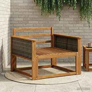 vidaXL Canapea Medie pentru Exterior Lemn Solid de Acacia natural imagine