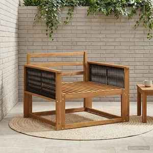 vidaXL Canapea Medie pentru Exterior Lemn Solid de Acacia natural imagine