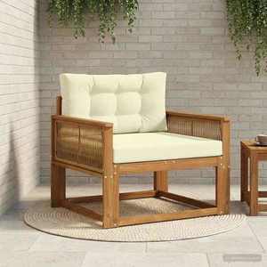vidaXL Canapea Medie pentru Exterior Lemn Solid de Acacia natural imagine