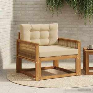 vidaXL Canapea Medie pentru Exterior natural imagine