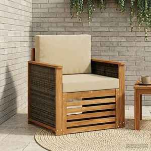 vidaXL Canapea Medie pentru Exterior natural imagine