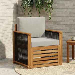 vidaXL Canapea Medie pentru Exterior natural imagine