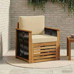 vidaXL Canapea Medie pentru Exterior natural imagine