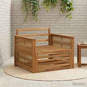 vidaXL Canapea Medie pentru Exterior natural imagine