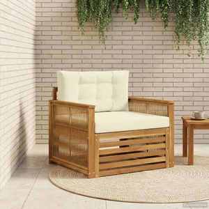 vidaXL Canapea de exterior Lemn Solid de Acacia Natural și Crem imagine