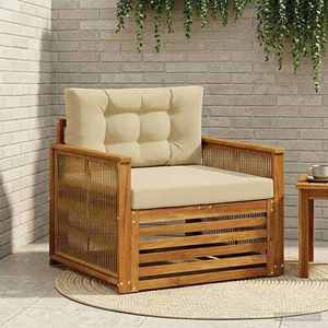 vidaXL Canapea Medie pentru Exterior Lemn Solid de Acacia natural imagine