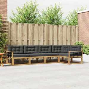 vidaXL Set de canapele de exterior 4 pcs Alb și antracit Poliester imagine