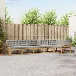 vidaXL Set de canapele de exterior 4 pcs Alb și gri deschis Poliester imagine