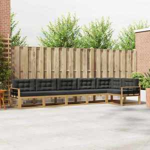 vidaXL Set de canapele de exterior 4 pcs Alb și antracit Poliester imagine