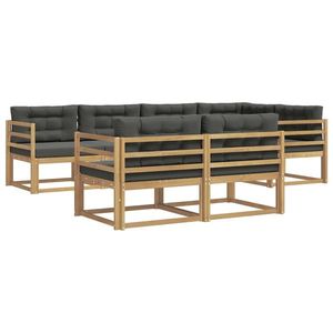 vidaXL Set de canapele de exterior 6 pcs Alb și antracit Poliester imagine