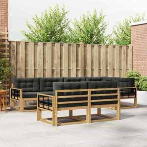 vidaXL Set de canapele de exterior 6 pcs Alb și antracit Poliester imagine