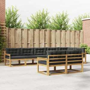 vidaXL Set de canapele de exterior 6 pcs Alb și antracit Poliester imagine