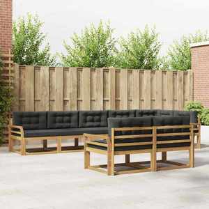 vidaXL Set de canapele de exterior 6 pcs Alb și antracit Poliester imagine