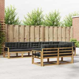 vidaXL Set de canapele de exterior 6 pcs Alb și antracit Poliester imagine