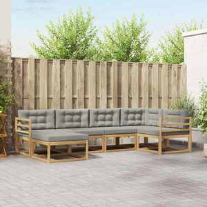 vidaXL Set de canapele de exterior 5 pcs Alb și gri deschis Poliester imagine