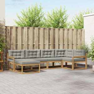 vidaXL Set de canapele de exterior 5 pcs Alb și gri deschis Poliester imagine