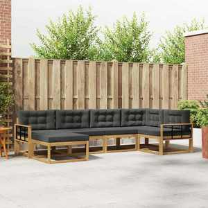 vidaXL Set de canapele de exterior 5 pcs Alb și antracit Poliester imagine