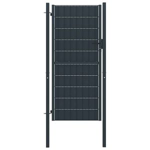 vidaXL Poartă de gard din PVC și oțel, 100x164 cm, antracit imagine