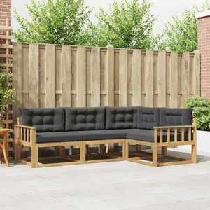 vidaXL Set de canapele de exterior 3 pcs Alb și antracit Poliester imagine