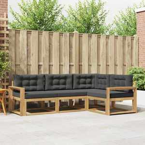 vidaXL Set de canapele de exterior 3 pcs Alb și antracit Poliester imagine