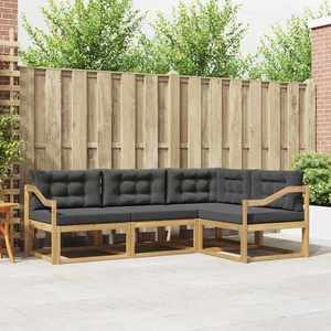 vidaXL Set de canapele de exterior 3 pcs Alb și antracit Poliester imagine