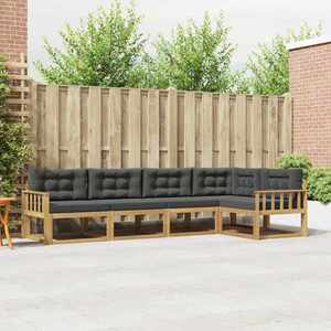 vidaXL Set de canapele de exterior 4 pcs Alb și antracit Poliester imagine
