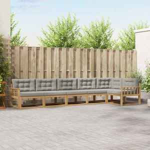 vidaXL Set de canapele de exterior 4 pcs Alb și gri deschis Poliester imagine