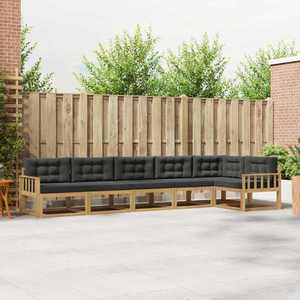 vidaXL Set de canapele de exterior 4 pcs Alb și antracit Poliester imagine