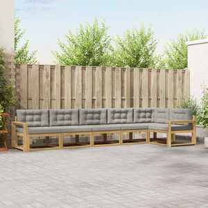 vidaXL Set de canapele de exterior 4 pcs Alb și gri deschis Poliester imagine