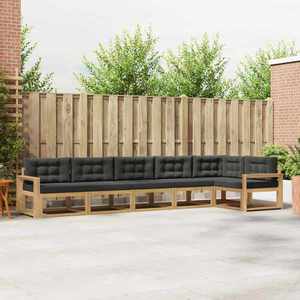 vidaXL Set de canapele de exterior 4 pcs Alb și antracit Poliester imagine