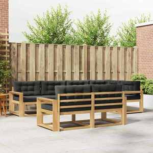 vidaXL Set de canapele de exterior 6 pcs Alb și antracit Poliester imagine