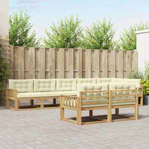 vidaXL Set de canapele de exterior 6 pcs Alb și crem Poliester imagine
