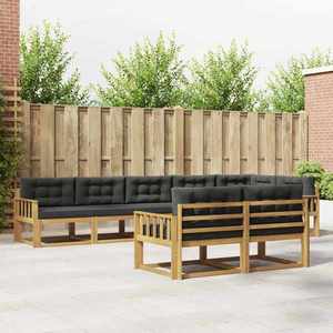 vidaXL Set de canapele de exterior 6 pcs Alb și antracit Poliester imagine