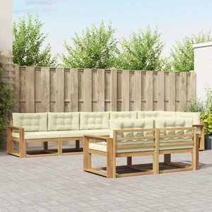 vidaXL Set de canapele de exterior 6 pcs Alb și crem Poliester imagine