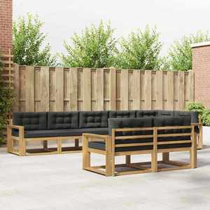 vidaXL Set de canapele de exterior 6 pcs Alb și antracit Poliester imagine