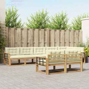 vidaXL Set de canapele de exterior 6 pcs Alb și crem Poliester imagine