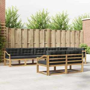 vidaXL Set de canapele de exterior 6 pcs Alb și antracit Poliester imagine