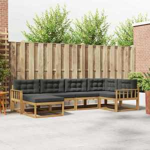 vidaXL Set de canapele de exterior 5 pcs Alb și antracit Poliester imagine