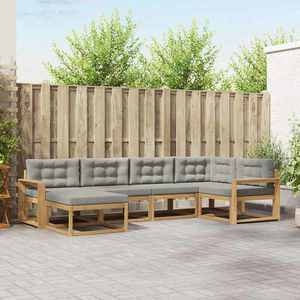 vidaXL Set de canapele de exterior 5 pcs Alb și gri deschis Poliester imagine