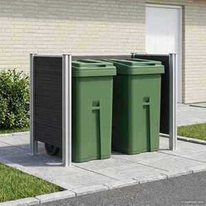 vidaXL Împrejmuire pentru Coș de Gunoi Gri 161 x 85 x 115 cm imagine