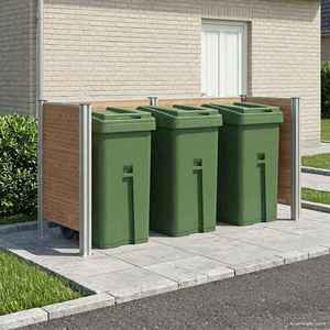 vidaXL Împrejmuire pentru Coș de Gunoi Maro 237 x 85 x 115 cm imagine