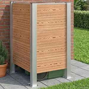 vidaXL Împrejmuire pentru Coș de Gunoi Maro 85 x 85 x 115 cm imagine