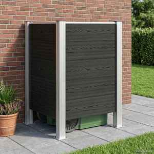vidaXL Împrejmuire pentru Coș de Gunoi Gri 85 x 85 x 115 cm imagine