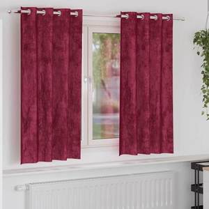 vidaXL Cortine din catifea 2 pcs Roșu Vin 175 x 140 cm Catifea imagine