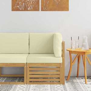 vidaXL Sofa Colțar pentru Exterior Lemn Solid de Acacia Alb imagine