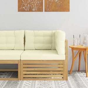 vidaXL Sofa Colțar pentru Exterior Lemn Solid de Acacia Alb imagine